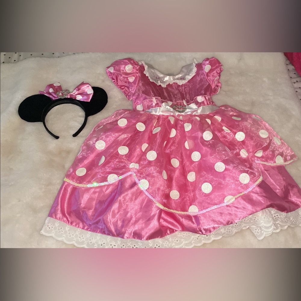 Pink Polka Dot Kids Costume with Headband